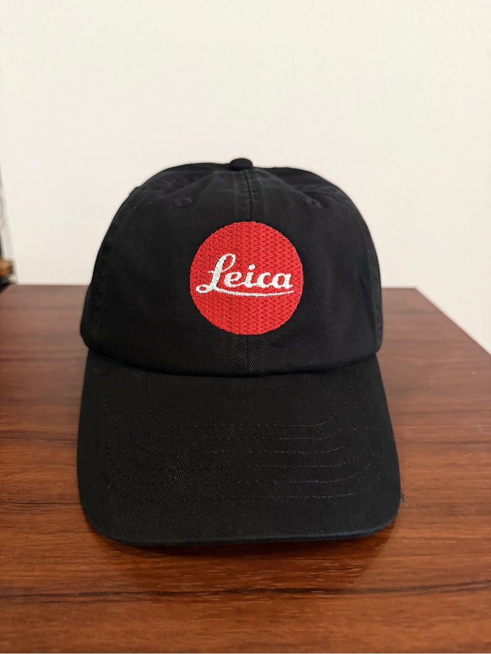 Leica Cameras Black Baseball Cap with Red Logo